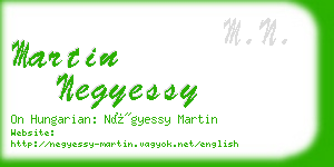 martin negyessy business card